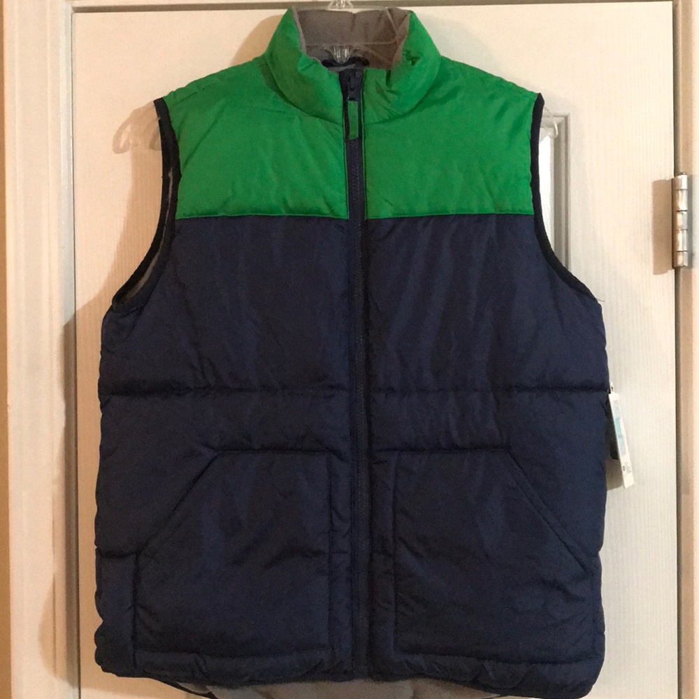 NWT Boys Navy Blue/Green Old Navy Vest